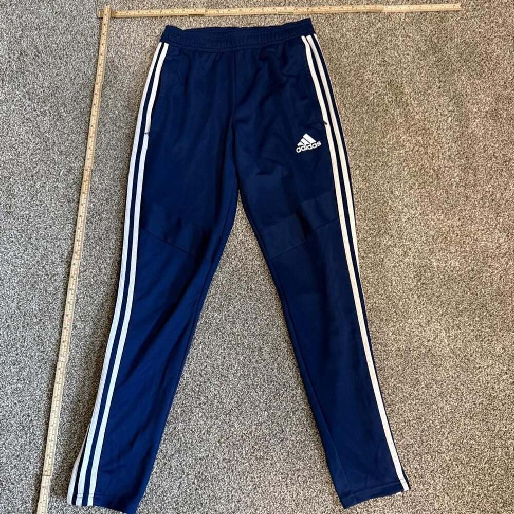 Adidas Tiro Navy Blue Track Pants with White Stripes